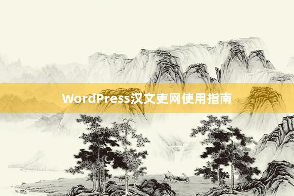 WordPress汉文吏网使用指南